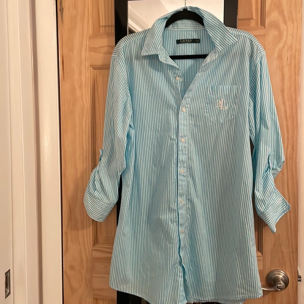 Blue and white striped Long sleeve Ralph Lauren!